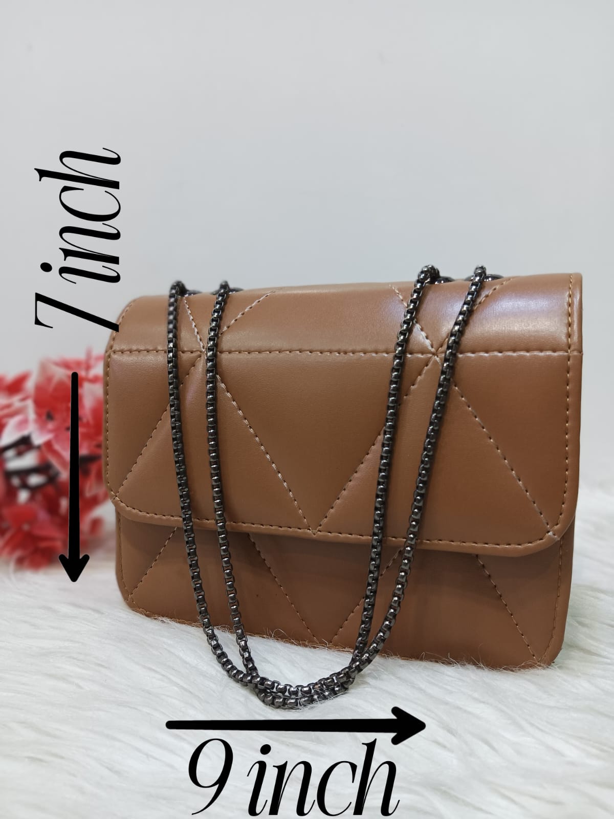 Girls' Crossbody Bag β Stylish PU Leather with Black Chain Strap