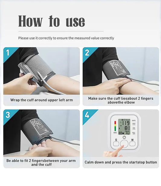 Digital Blood Pressure Monitor β Fully Automatic Upper Arm BP & Heart Rate Machine