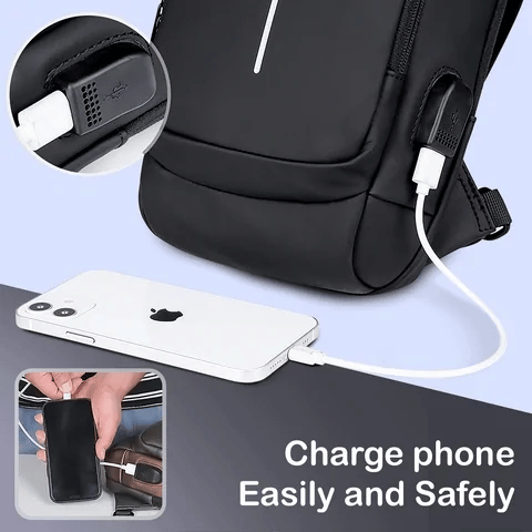 Waterproof Chest Bag - Fashion Men Sling Bag Pack with Lock Waterproof Anti-Theft