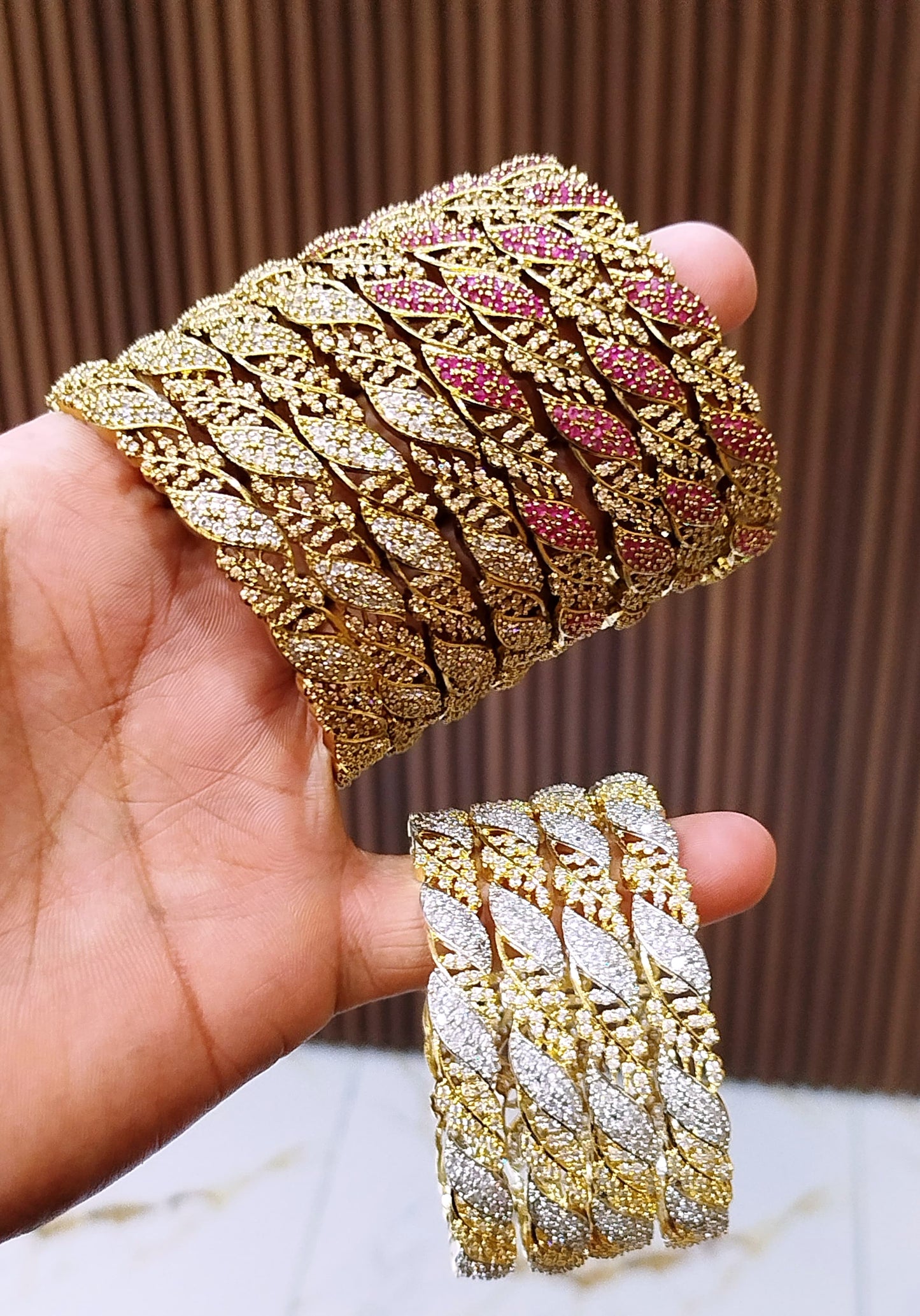 Indian A.D Zarcon 12-Piece Bangles Set – Premium Shine & Elegant Finish