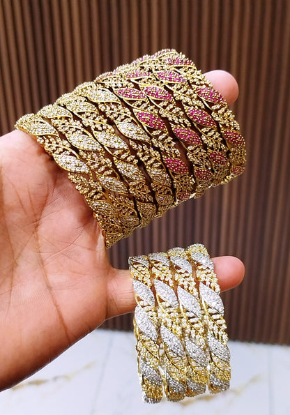 Indian A.D Zarcon 12-Piece Bangles Set – Premium Shine & Elegant Finish