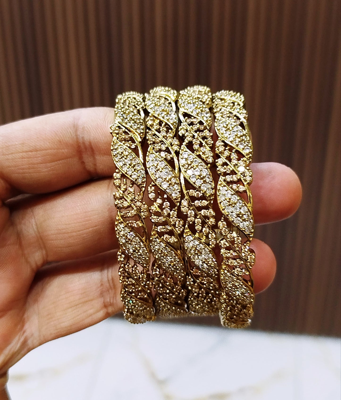 Indian A.D Zarcon 12-Piece Bangles Set – Premium Shine & Elegant Finish