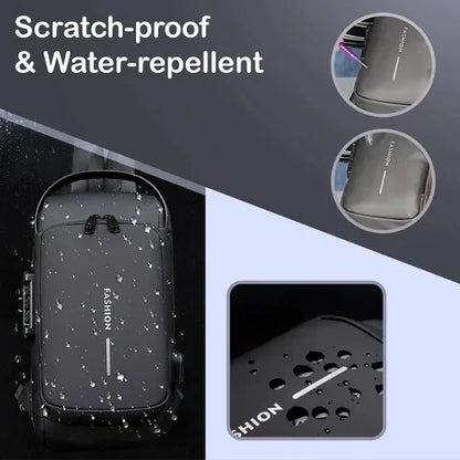Waterproof Chest Bag - Fashion Men Sling Bag Pack with Lock Waterproof Anti-Theft