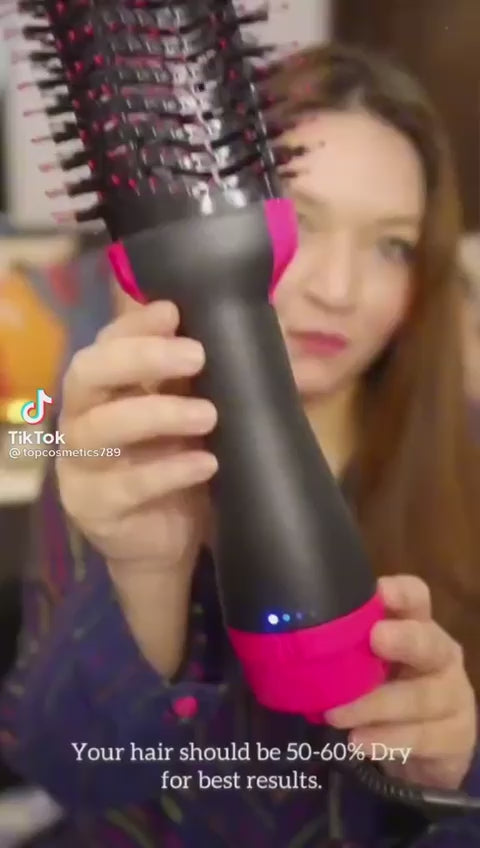 5-in-1 Hot Air Brush Styler & Volumizer – One-Step Hair Dryer, Straightener, Curler & Comb